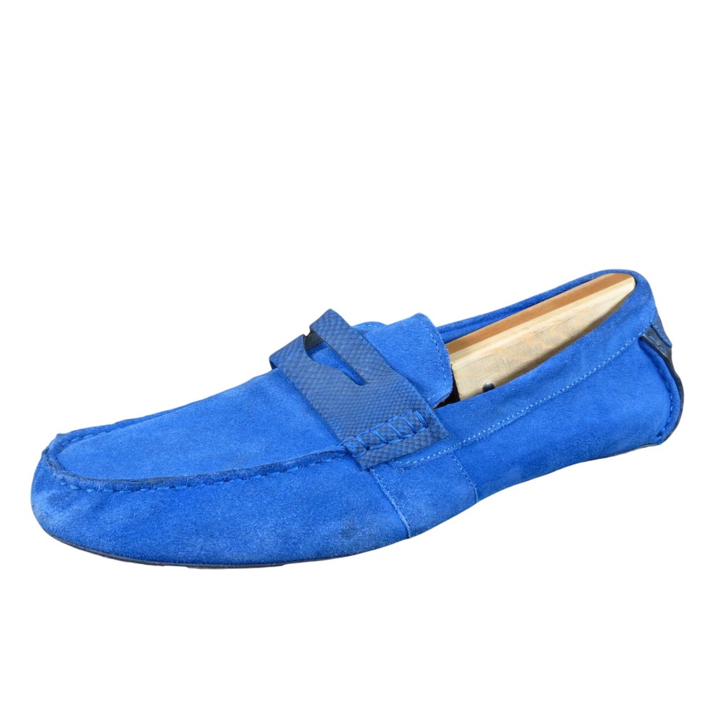 Bar III Max Men Driving Moccasins Blue Suede Slip-On Casual Shoes Size 12 Medium
